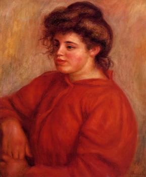 皮埃爾 奧古斯特 雷諾阿 Woman in a Red Blouse 皮埃爾 奧古斯特 雷諾阿 Woman in a Red Blouse